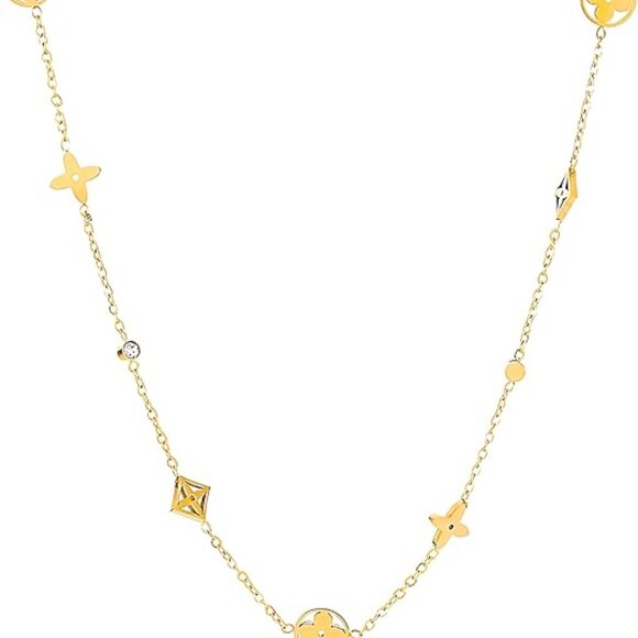 Neiman Marcus 18K Gold Plated Four Leaf Clover Necklace - Picture 3 of 4
